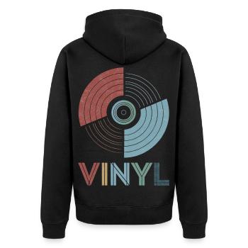 Vinyl rétro - Veste à capuche bio Premium Unisexe - noir - Dos - Nico (187cm)