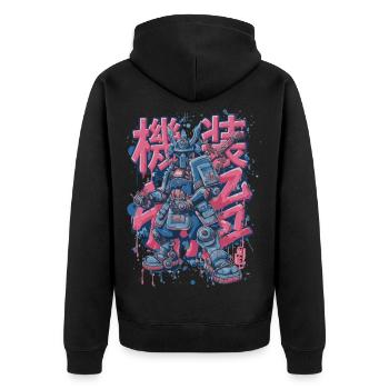 Samurai Mech – Motif de robot manga d’anime - Veste à capuche bio Premium Unisexe - noir - Dos - Nico (187cm)
