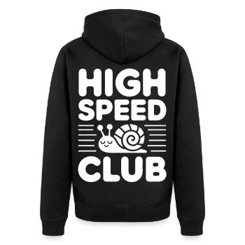 Turbo Snail Fun - Unisex Premium Organic Zip Hoodie - black - Back - Nico (187cm)
