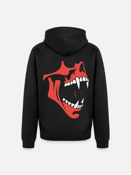 Wütender Skull - Unisex Premium Bio Zip Hoodie - Schwarz