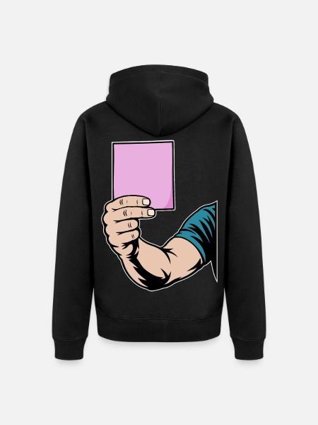 Pinke Karte - Unisex Premium Bio Zip Hoodie - Schwarz
