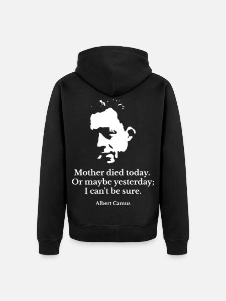 Zitat von Albert Camus Stranger - Unisex Premium Bio Zip Hoodie - Schwarz
