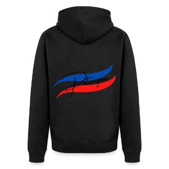 boule france pétanque - Veste à capuche bio Premium Unisexe - noir - Dos - Nico (187cm)