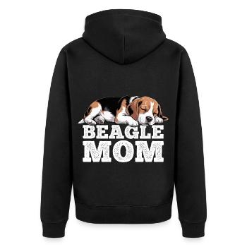 Beagle Mom - Unisex Premium Organic Zip Hoodie - black - Back - Nico (187cm)