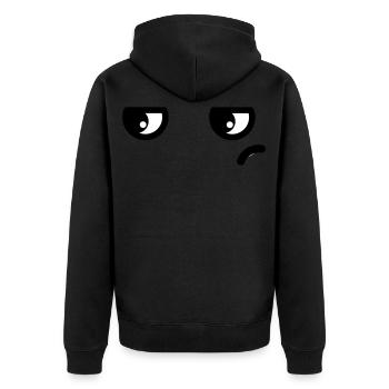 Yeux agacés Kawaii - Veste à capuche bio Premium Unisexe - noir - Dos - Nico (187cm)