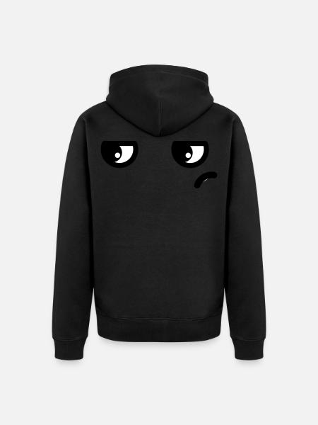 Augen Genervt Kawaii - Unisex Premium Bio Zip Hoodie - Schwarz