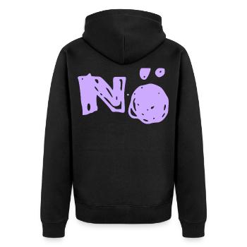 Nö Nee Nein - Unisex Premium Bio Zip Hoodie - Schwarz - Hinten - Nico (187cm)