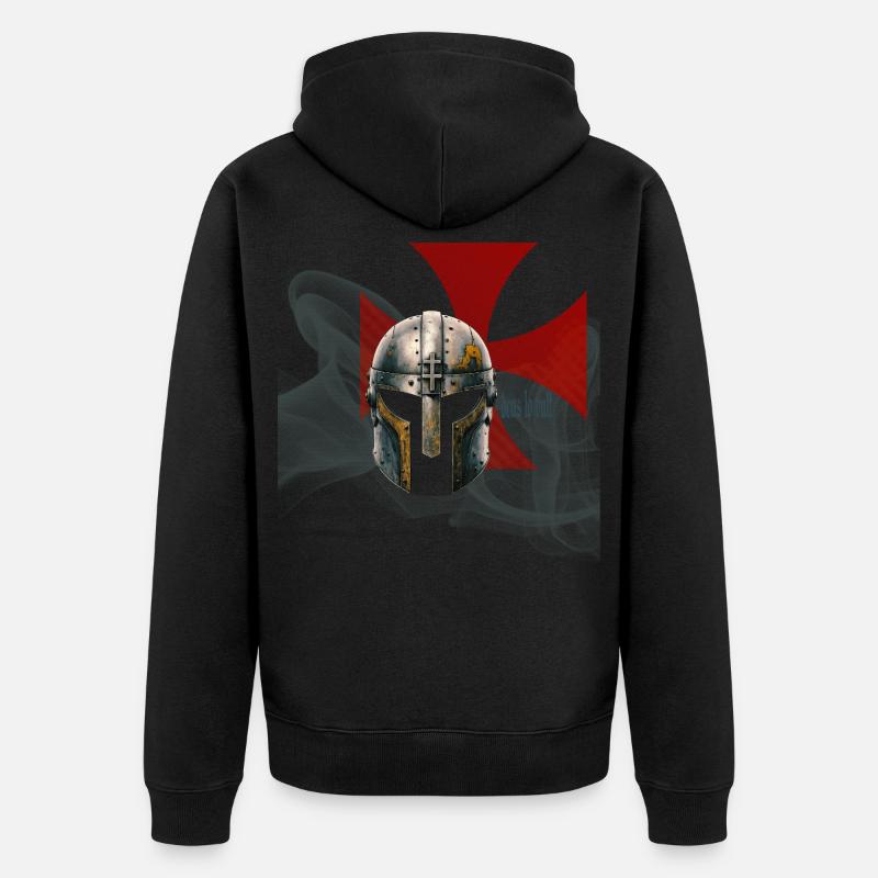 Casque médiéval des Templiers - Veste à capuche bio Premium Unisexe - noir