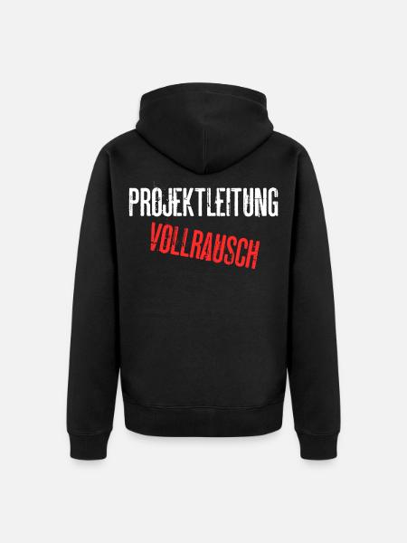 Projektleitung Vollrausch - Unisex Premium Bio Zip Hoodie - Schwarz