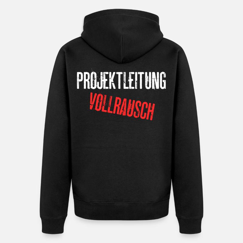 Projektleitung Vollrausch - Unisex Premium Bio Zip Hoodie - Schwarz