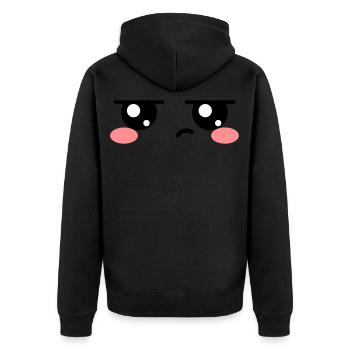 Yeux énervés Kawaii Mignon - Veste à capuche bio Premium Unisexe - noir - Dos - Nico (187cm)