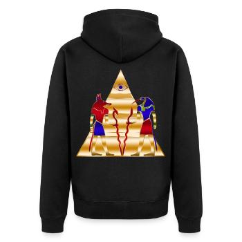 Ägyptische Götter alte Pyramide - Unisex Premium Bio Zip Hoodie - Schwarz - Hinten - Nico (187cm)