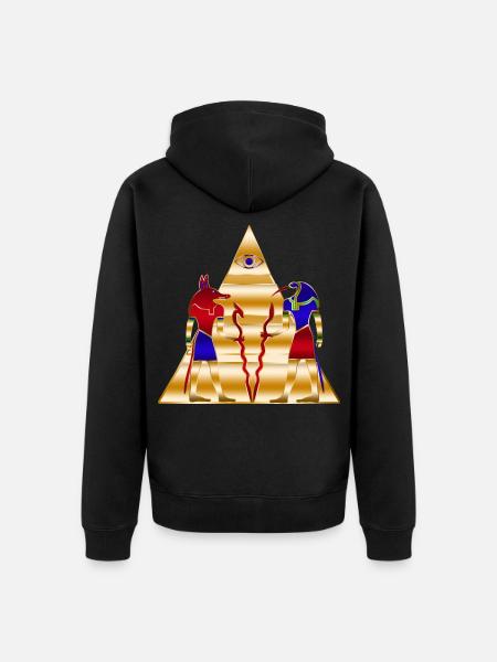 Egyptian gods ancient Pyramid - Unisex Premium Organic Zip Hoodie - black