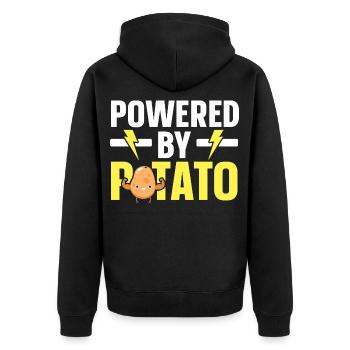 Propulsé par Potato Lovers Spud Life Vegan Po - Veste à capuche bio Premium Unisexe - noir - Dos - Nico (187cm)
