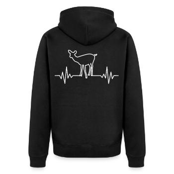 Roe deer - Unisex Premium Organic Zip Hoodie - black - Back - Nico (187cm)