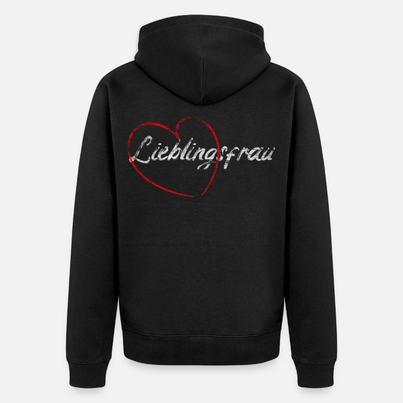 Lieblingsfrau - Unisex Premium Bio Zip Hoodie - Schwarz