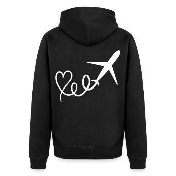 avion - Veste à capuche bio Premium Unisexe - noir - Dos - Nico (187cm)