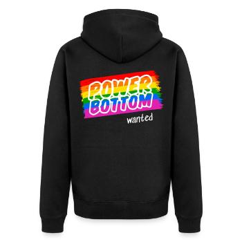 Horny Top wants a Power Bottom - Unisex Premium Organic Zip Hoodie - black - Back - Nico (187cm)