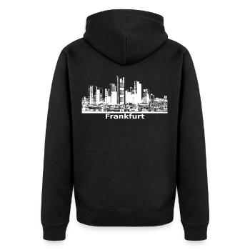 Frankfurt banks skyline panorama - Unisex Premium Organic Zip Hoodie - black - Back - Nico (187cm)