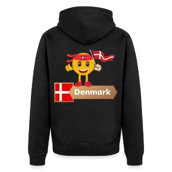 Maillot de football du Danemark - T-shirt drapeau du Danemark - Veste à capuche bio Premium Unisexe - noir - Dos - Nico (187cm)