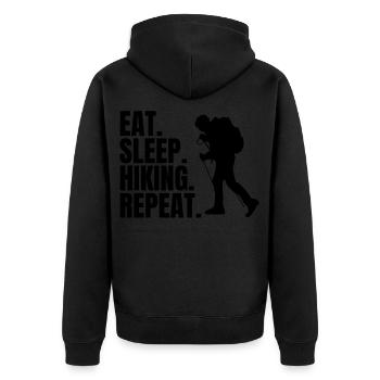 Hiking Mountain Mountains Mountaineering Hiking Mountains - Unisex Premium Organic Zip Hoodie - black - Back - Nico (187cm)