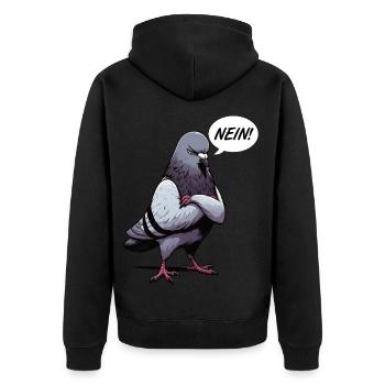 Nein Taube Tauben Taubenzüchter Taubenliebhaber - Unisex Premium Bio Zip Hoodie - Schwarz - Hinten - Nico (187cm)