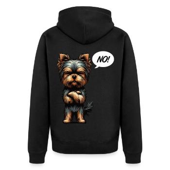 No Yorkshire Terrier Yorkie Yorkie Owner Yorkies - Unisex Premium Organic Zip Hoodie - black - Back - Nico (187cm)