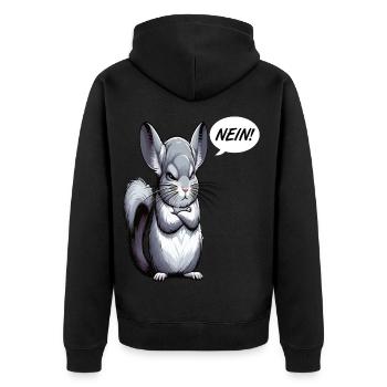 Nein Chinchilla Chinchillas Chinchillabesitzer - Unisex Premium Bio Zip Hoodie - Schwarz - Hinten - Nico (187cm)