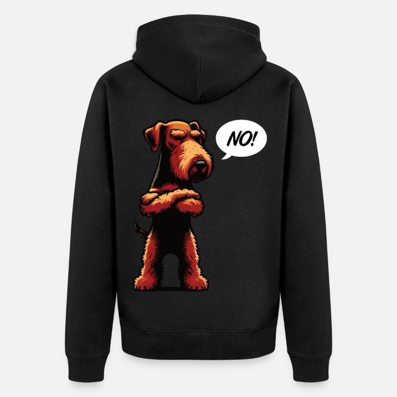 Pas d’Airedale Terrier Airedales Airedalebesitzer - Veste à capuche bio Premium Unisexe - noir