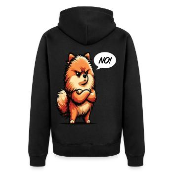 No Pomeranian Dwarf Spitz Dwarf Spitz Holder Spitz - Unisex Premium Organic Zip Hoodie - black - Back - Nico (187cm)
