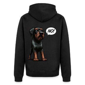 No Deutsch Drahthaar Deutsch-Drahthaar Besitzer - Unisex Premium Bio Zip Hoodie - Schwarz - Hinten - Nico (187cm)