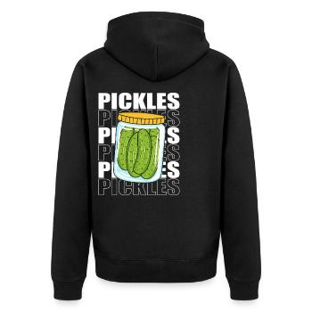 Gurke Gurken Essiggurke - Unisex Premium Bio Zip Hoodie - Schwarz - Hinten - Nico (187cm)