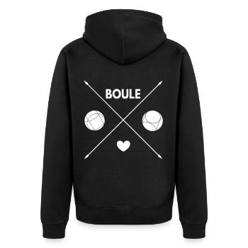 Boule Pétanque Boule boules - Veste à capuche bio Premium Unisexe - noir - Dos - Nico (187cm)