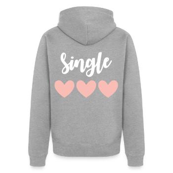 Single - Unisex Premium Organic Zip Hoodie - heather grey - Back - Nico (187cm)