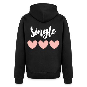 Single - Unisex Premium Organic Zip Hoodie - black - Back - Nico (187cm)