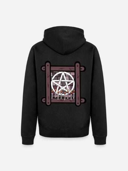 Occult Spiritual Satan Ritual Devil Pentagram - Unisex Premium Organic Zip Hoodie - black