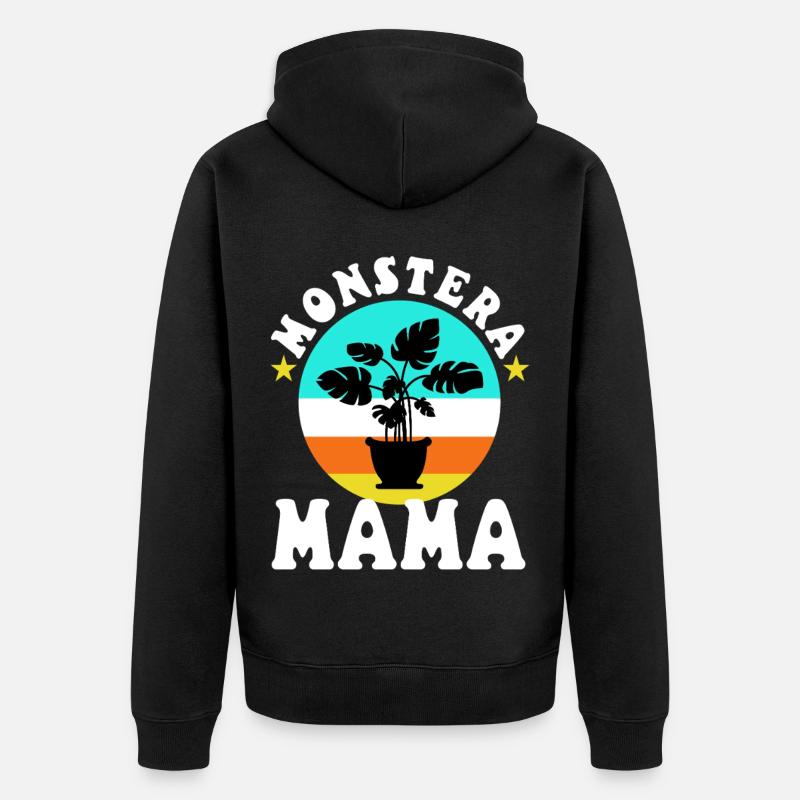 Monstera Mama - Veste à capuche bio Premium Unisexe - noir
