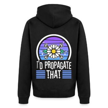 Monstera Mama - Unisex Premium Bio Zip Hoodie - Schwarz - Hinten - Nico (187cm)