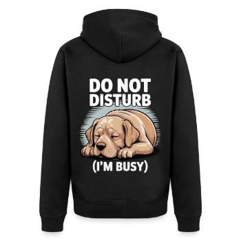 Golden Labrador Ne pas déranger Je suis occupé - Veste à capuche bio Premium Unisexe - noir - Dos - Nico (187cm)