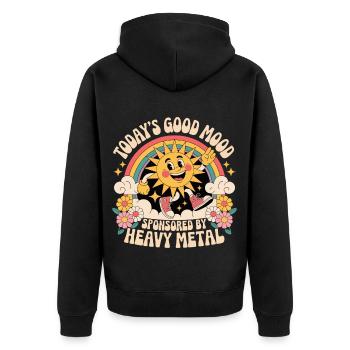 La bonne humeur du jour sponsorisée par Heavy Metal - Veste à capuche bio Premium Unisexe - noir - Dos - Nico (187cm)