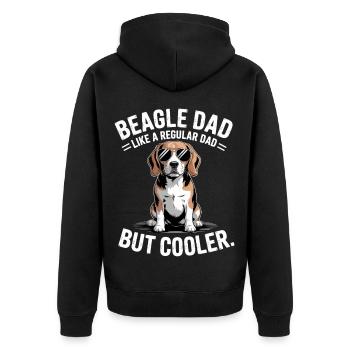 Beagle Dad Like A Regular Dad But Cooler - Unisex Premium Organic Zip Hoodie - black - Back - Nico (187cm)