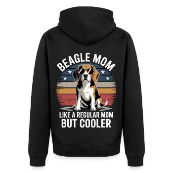 Maman Beagle comme une maman normale mais plus cool - Veste à capuche bio Premium Unisexe - noir - Dos - Nico (187cm)