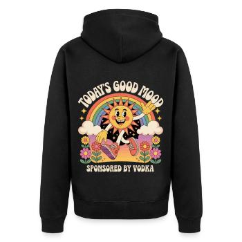 Bonne humeur du jour Sponsorisé par Vodka - Veste à capuche bio Premium Unisexe - noir - Dos - Nico (187cm)