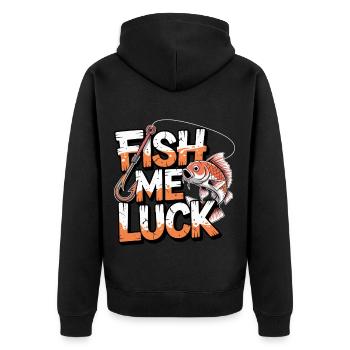 Fish Me Luck Pêche drôle - Veste à capuche bio Premium Unisexe - noir - Dos - Nico (187cm)