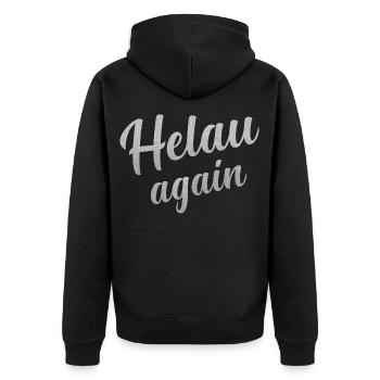 Helau Fasching, Fastnacht - Unisex Premium Bio Zip Hoodie - Schwarz - Hinten - Nico (187cm)