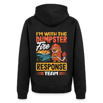 Dumpster Fire Response Team Leader - Unisex Premium Organic Zip Hoodie - black - Back - Nico (187cm)
