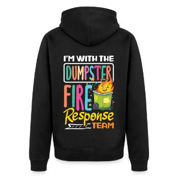 Dumpster Fire Response Team Leader - Unisex Premium Organic Zip Hoodie - black - Back - Nico (187cm)