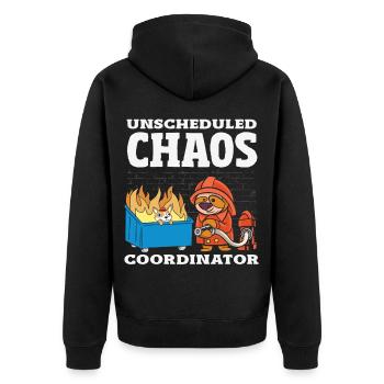 Dumpster Fire Response Team Leader - Unisex Premium Organic Zip Hoodie - black - Back - Nico (187cm)