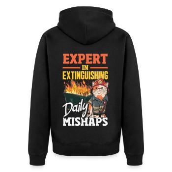 Dumpster Fire Response Team Leader - Unisex Premium Organic Zip Hoodie - black - Back - Nico (187cm)