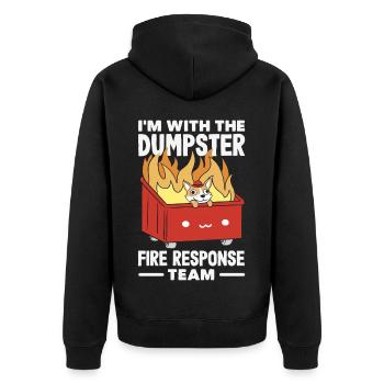 Dumpster Fire Response Team Leader - Unisex Premium Organic Zip Hoodie - black - Back - Nico (187cm)